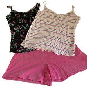 3-Piece Bundle w/2 Cotton Tank Tops & 1 Pair of Shorts • 1X - 2X